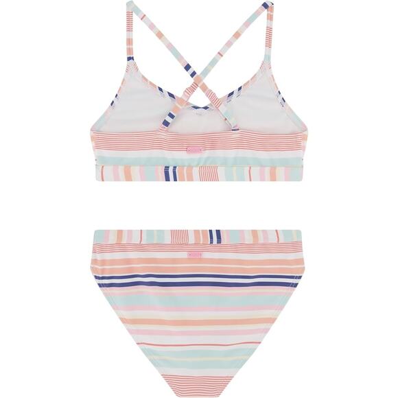 New Roxy Girls Size 8 Two-Piece Striped Bikini UPF 50+ Sun Protection Swim Suit - Picture 2 of 2